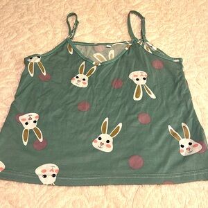 Super cute bunny rabbit tank top with adjustable straps